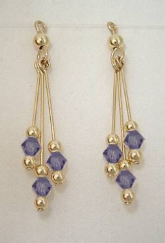 14kt Gold Filled Dangle Attachment withSwarovski Tanzanite Crystals