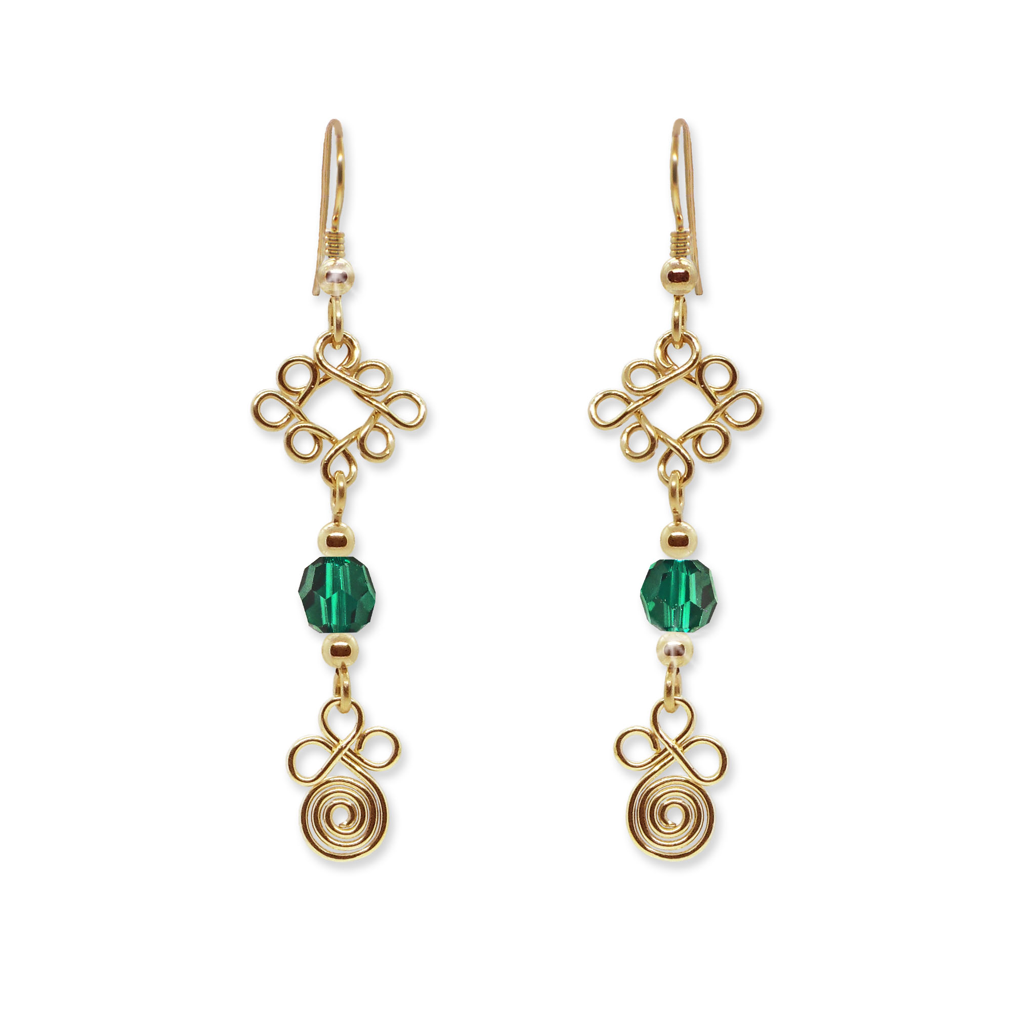 Emerad Crystal Hanging Earrings