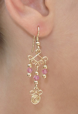 Swarovski Rose Crystal Hanging Earrings