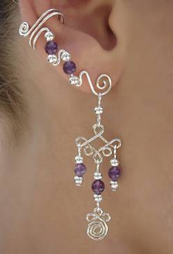 Dangle With Ear Wrap - Large Spiral