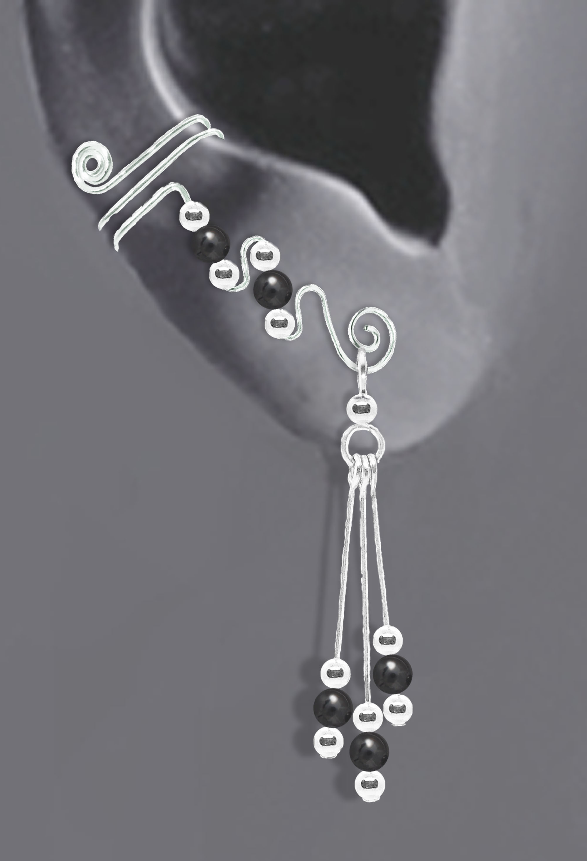 Dangle With Ear Wrap - Large Spiral