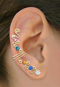 Ear Wrap with Cubic Zirconia Ear Stud