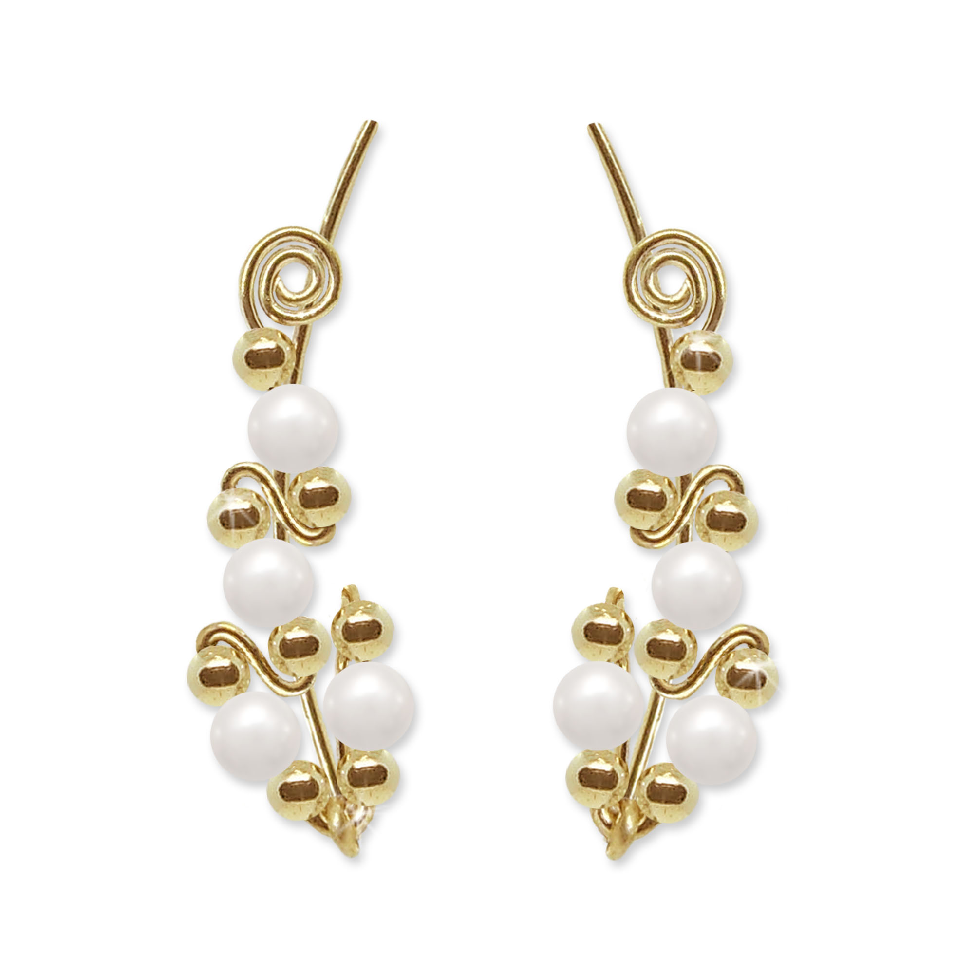 Ear Sweep with Blue Zircon Swarovski Crystals. 